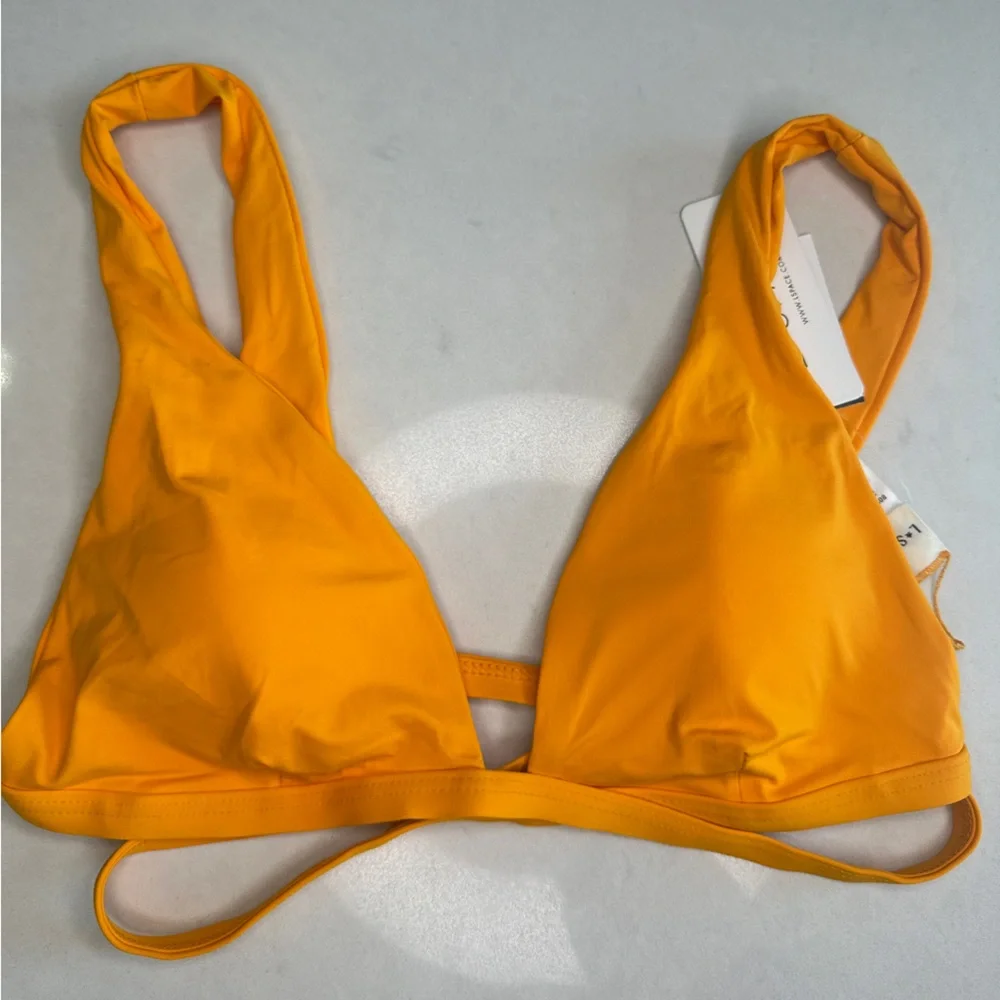 L*Space Mango Avery Top Camdyn Bottom Bikini Bright Orange Summer Swimwear NWT M